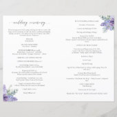 Katherine Lavender Katholieke Wedding Mass Program (Achterkant)