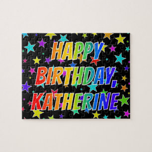 "KATHERINE" voornaam, geun "HAPPY BIRTHDAY" Legpuzzel