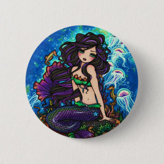 "Kathleen" Mermaid and Jellyfish Button