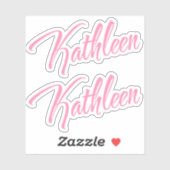 Kathleen Nom décoratif en rose x2 Sticker (Feuille)