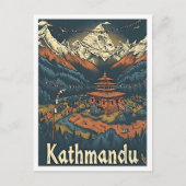 Kathmandu Nepal  kunst reisillustratie Briefkaart (Voorkant)