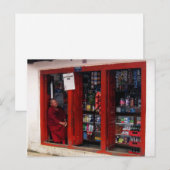 Kathmandu Nepal Reisglimlachende boeddhistische mo Briefkaart (Voorkant / Achterkant)