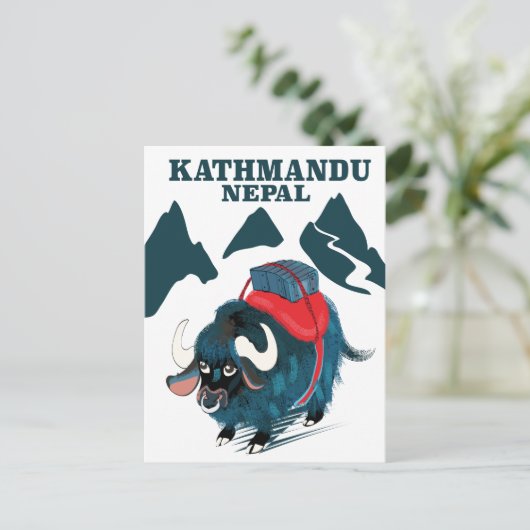 Kathmandu Nepal Reisposter Briefkaart (Staand voorkant)