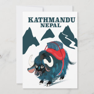 Kathmandu Nepal Reisposter Canvasprint Kaart