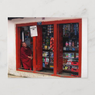 Kathmandu Nepal Reizen Lachende Boeddhistische Mon Briefkaart