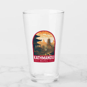 Kathmandu Nepal Travel Art Vintage Glas