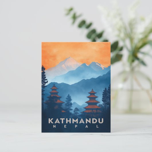  Kathmandu Tempel Briefkaart (Staand voorkant)