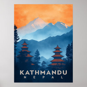  Kathmandu Tempel Poster