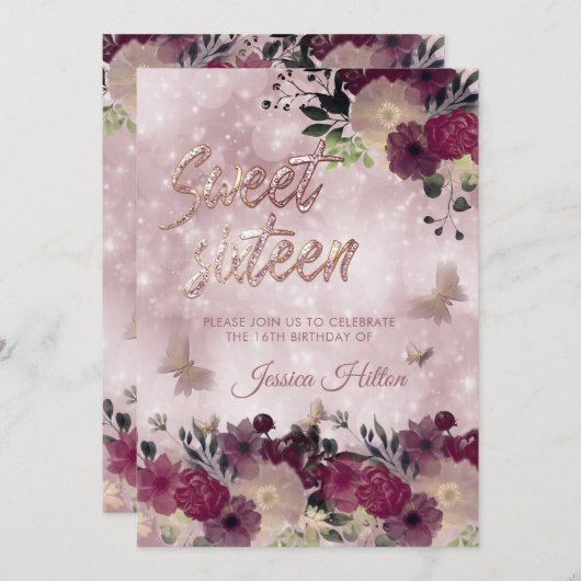 Kathodebokeh Butterfly bloemtuin zestien zoete Kaart (Voorkant / Achterkant)