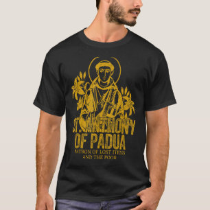 Katholicisme Goud St. Antonius van Padua Christeli T-shirt