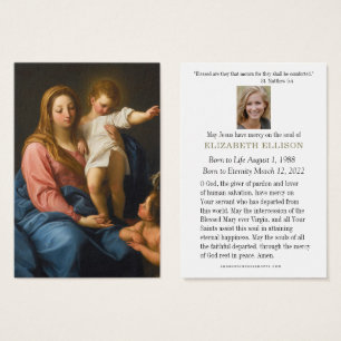 Katholiek begrafenisgebed Maria Jezus Johannes Visitekaartje