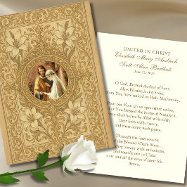 Katholiek bruiloftsgebed Betrothal Mary Joseph Visitekaartje