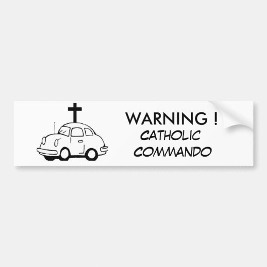 ! katholiek commando bumpersticker (Voorkant)