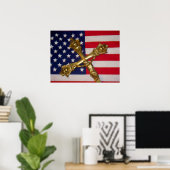 Katholiek Crucifix Vlag Poster Verenigde Staten (Thuiskantoor)