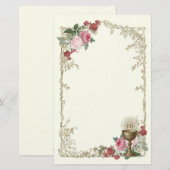 Katholiek Eucharistisch Roos & Kelk Communie Briefpapier (Voorkant / Achterkant)