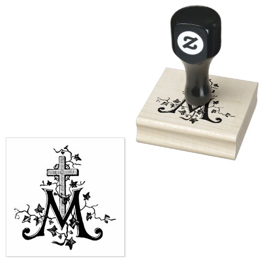 Katholiek Gezegend Maagd Maria Marianenkruis Rubberstempel (Gestempeld)