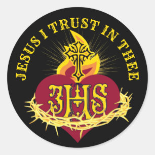 Katholiek Heilig Hart van Jezus Religieus Ronde Sticker