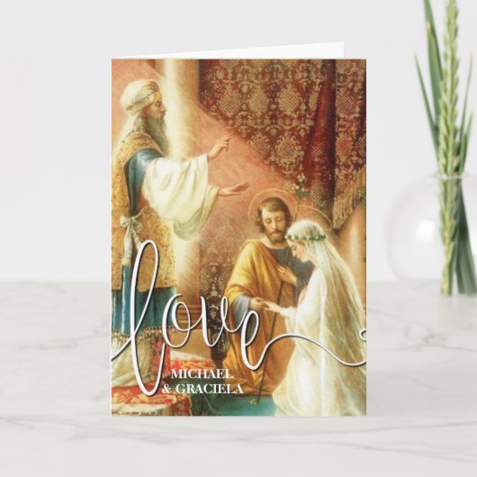 Katholiek huwelijksgebed Witte liefde script overl Kaart (Voorkant)