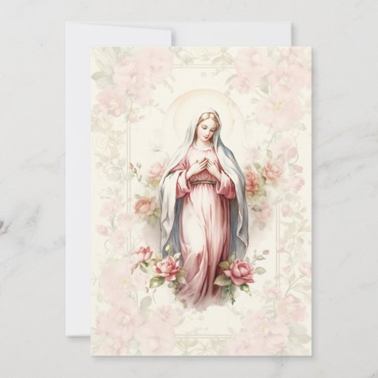 Katholiek Meisje Doop Doop Gezegende Moeder Kaart (Achterkant)