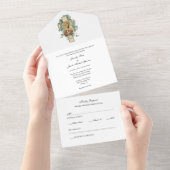 Katholiek Onbevlekt Hart Maria Bruiloft Uitnodigin All In One Uitnodiging (Afscheurbaar)