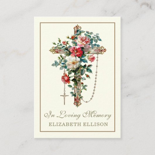 Katholiek Rozenkruis Bloemen Begrafenis Kaarten Plaatskaartje (Voorkant)