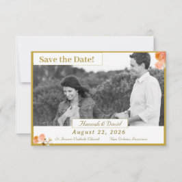 Katholiek Terracotta Roos Flat Save the Date Kaart