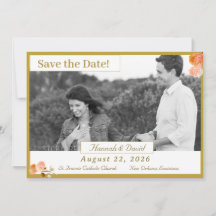 Katholiek Terracotta Roos Flat Save the Date Kaart
