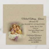 Katholieke Baby Doop Engelen Uitnodigingen (Voorkant / Achterkant)