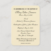 Katholieke baby doop herinnering Heilige kaart Visitekaartje (Achterkant)