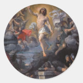 Katholieke barokke opstanding Jezus Christus Pasen Ronde Sticker (Voorkant)