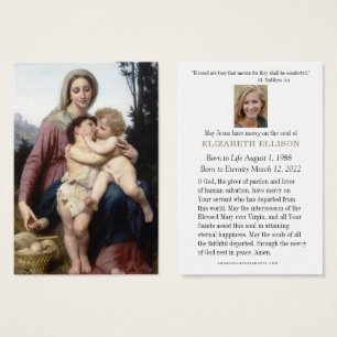 Katholieke begrafenis Herdenking Jezus Maria Visitekaartje