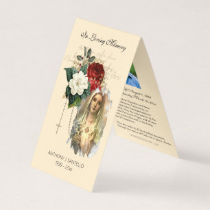 Katholieke begrafenis Maagd Mary Prayer Heilige Ka Visitekaartjes