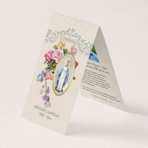 Katholieke begrafenis Maagd Mary Prayer Heilige Ka Visitekaartjes