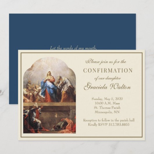 Katholieke bevestiging Heilige Geest Scripts Invit Kaart (Voorkant / Achterkant)