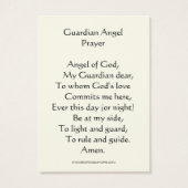 Katholieke Bewaker Engel Gebed Heilige Kaart (Achterkant)