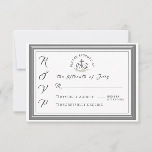 Katholieke Bijbel Verse Wedding RSVP Kaart (Voorkant)