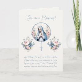 Katholieke Bloemen Maagd Maria Rozenkrans Schrift  Bedankkaart
