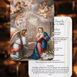 Katholieke Boodschap Maria Angelus Bidsprenskaart Visitekaartje