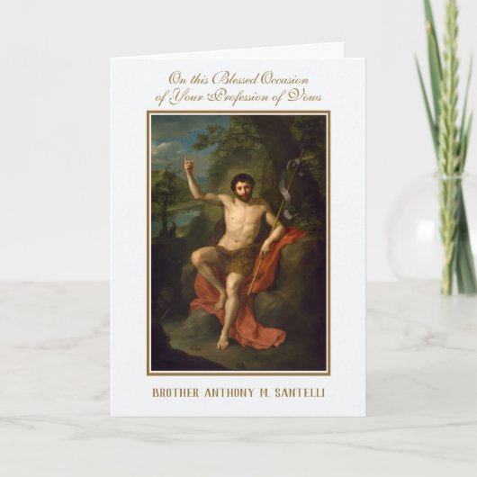 Katholieke Broeder Religieuze Professie van Geloft Kaart (Voorkant)