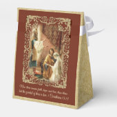 Katholieke bruid & bruidegom Mary St. Joseph Gold Bedankdoosjes (Achterkant)