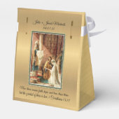 Katholieke bruid & bruidegom Mary St. Joseph Gold  Bedankdoosjes (Achterkant)