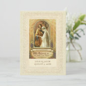 Katholieke  bruidsbruiloft uitnodiging (Staand voorkant)