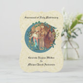 Katholieke bruiloft Bloemen Krans Uitnodiging (Staand voorkant)