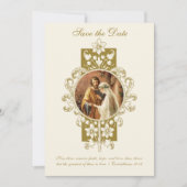 katholieke bruiloft Elegant Save the Date (Voorkant)