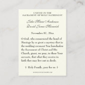 katholieke bruiloft voor de Heilige Kaart Visitekaartje (Achterkant)