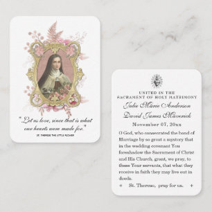 katholieke bruiloft voor St. Therese  Rozen Visitekaartje