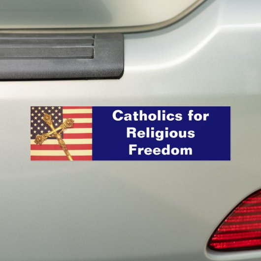 katholieke Bumpersticker voor godsdienstvrijheid (Op auto)