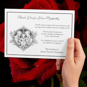 Katholieke condoleances Heilige Familie begrafenis Bedankkaart