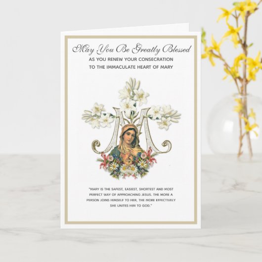 Katholieke Consecratie Vernieuwing Maria Religieus Kaart (Gele Bloem)