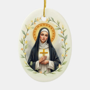 Katholieke devotie voor Sint-Catharina van Siena Keramisch Ornament
